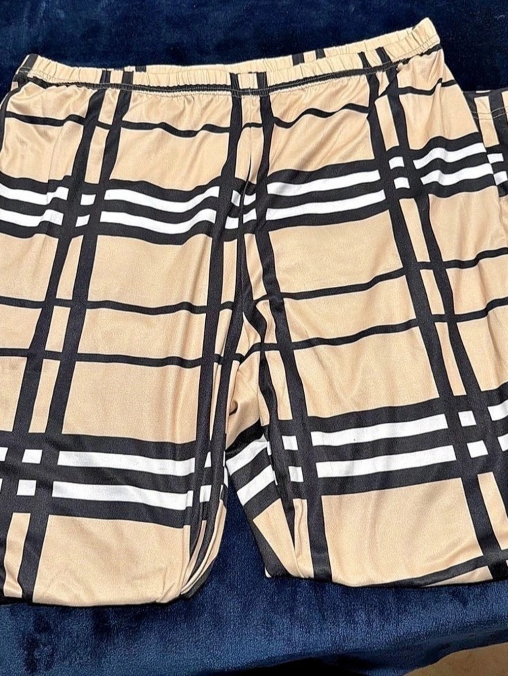 Plaid pants in Cream & Black New